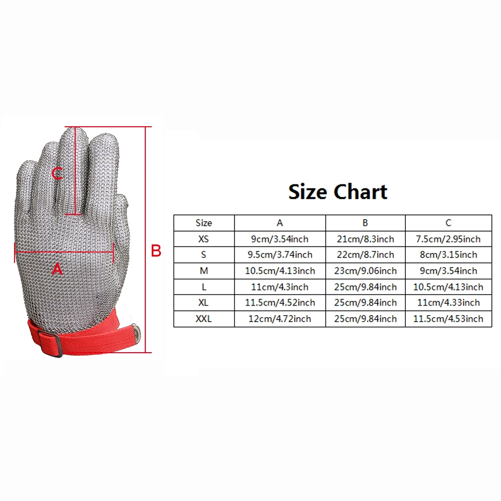 304L Нержавеющая сталь сетчатые перчатки для ножа устойчива к порезам кольчужной