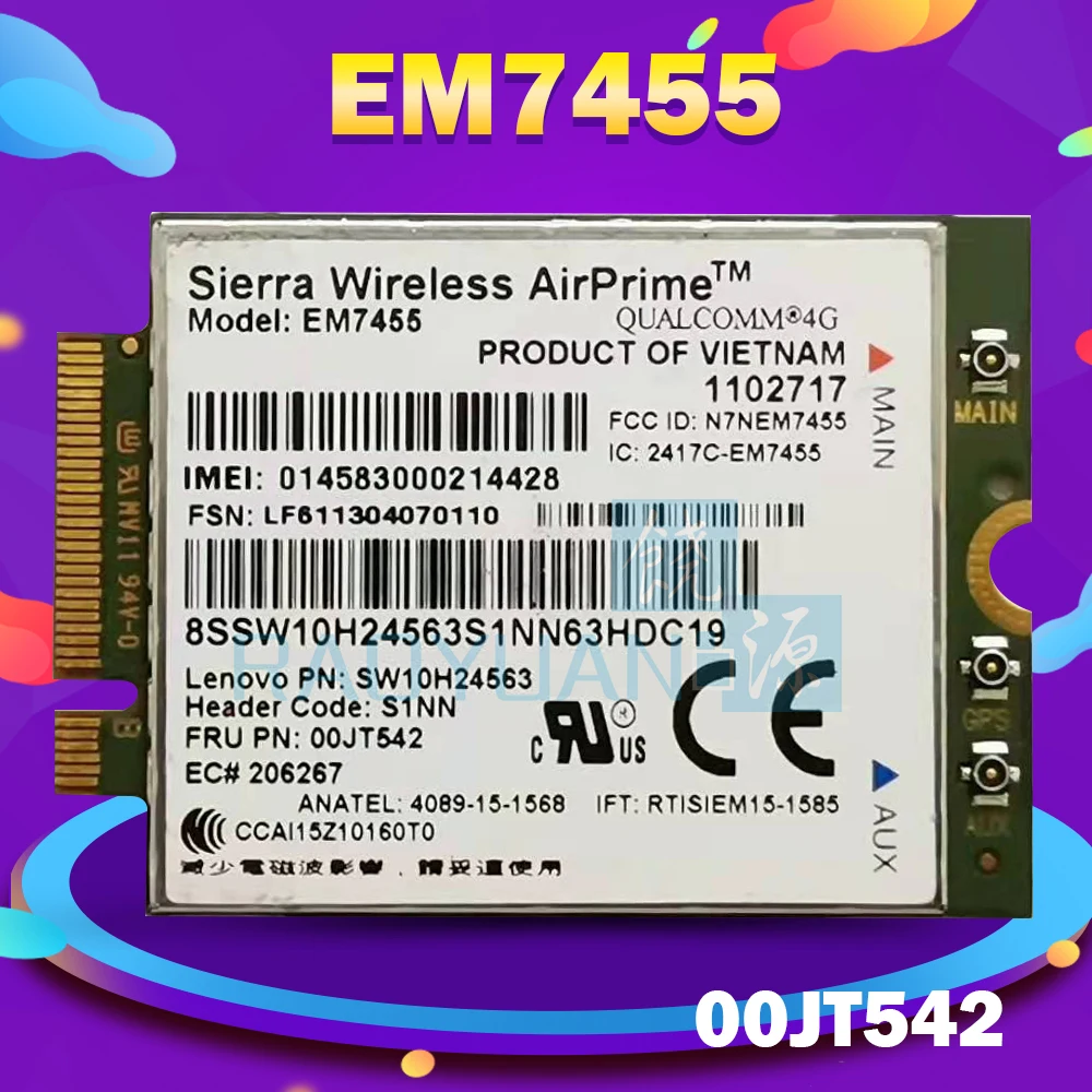4G LTE WWAN для Sierra Wireless Airprime EM7455 QUALCOMM FRU:00JT542 Lenovo X260 T460 P50 P70 L560 X1 Carbon + антенна|wwan 4g|wwan ltewwan