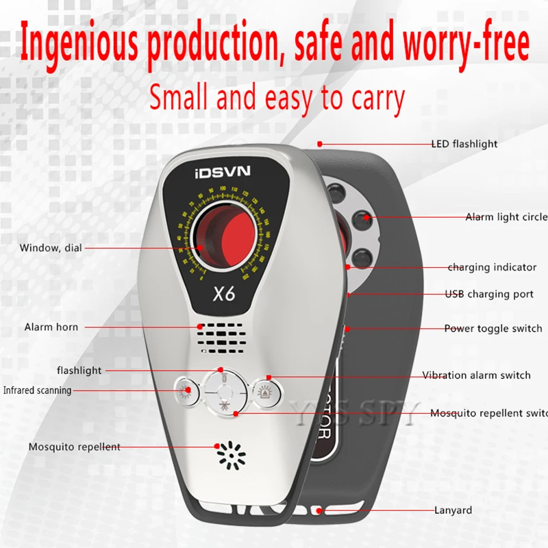 new x6 mini anti spy hidden camera infrared detector anti thief mosquito repellent wireless gps locator signal bug scanner alarm free global shipping