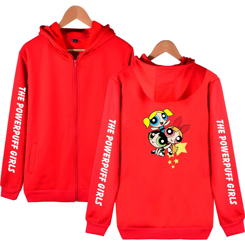 

Kawaii Buttercup Powerpuff Aesthetic Hoodie Sweatshirt Women Long Sleeve Zipper Hooded Pullovers Female Streetwear zipper Hoody