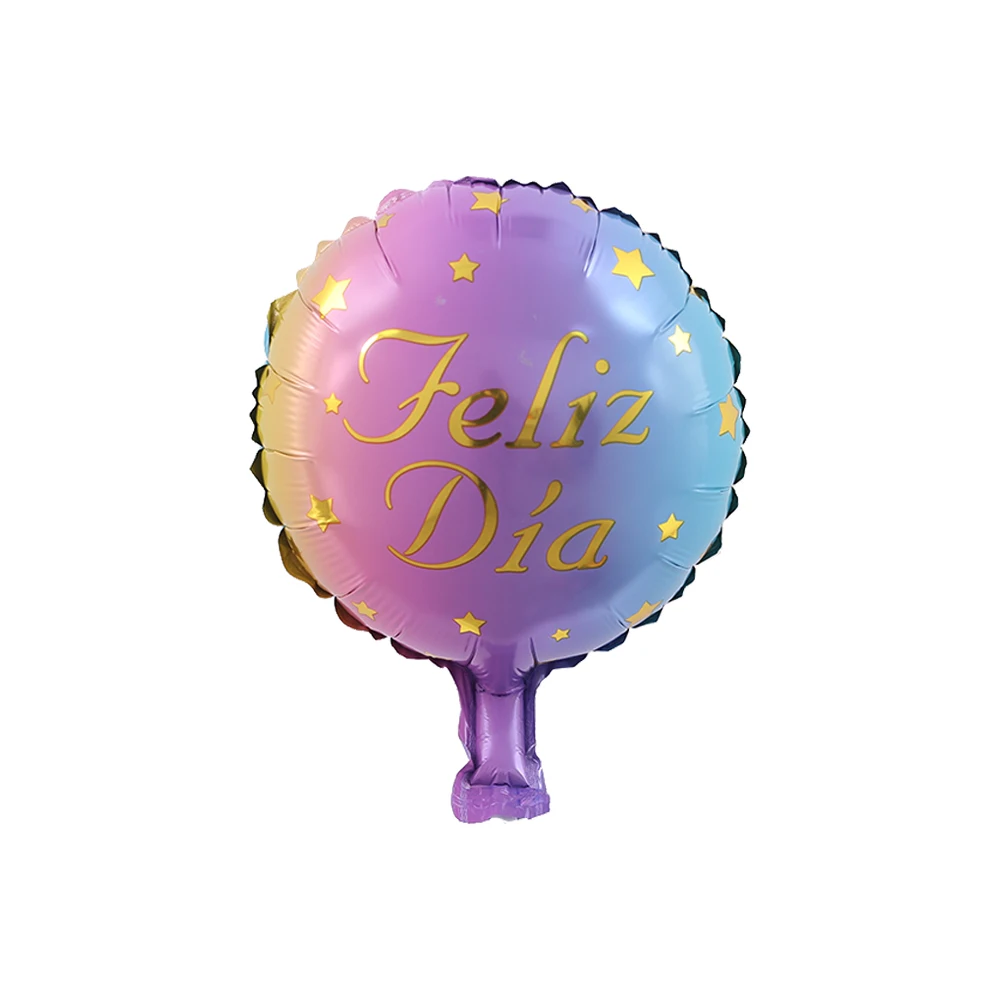 

10pcs/set 10 inch Spanish Happy Every Day Foil Balloons Feliz Dia Balloon Star Round Globos For Birthday Party Baby Shower Decor