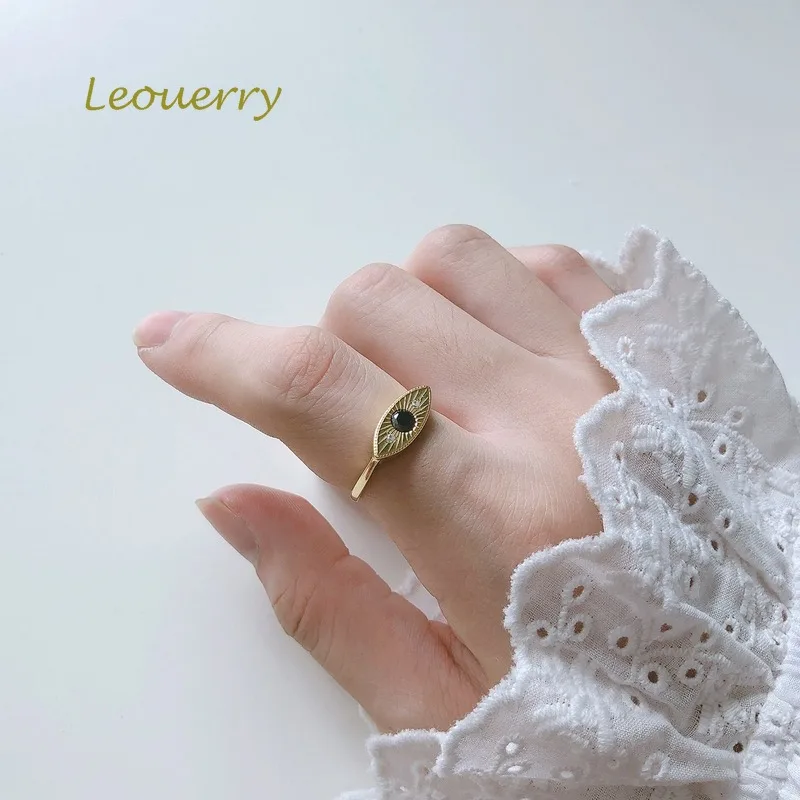 Leouerry 925 пробы серебряное черное циркониевое кольцо Золотая текстура