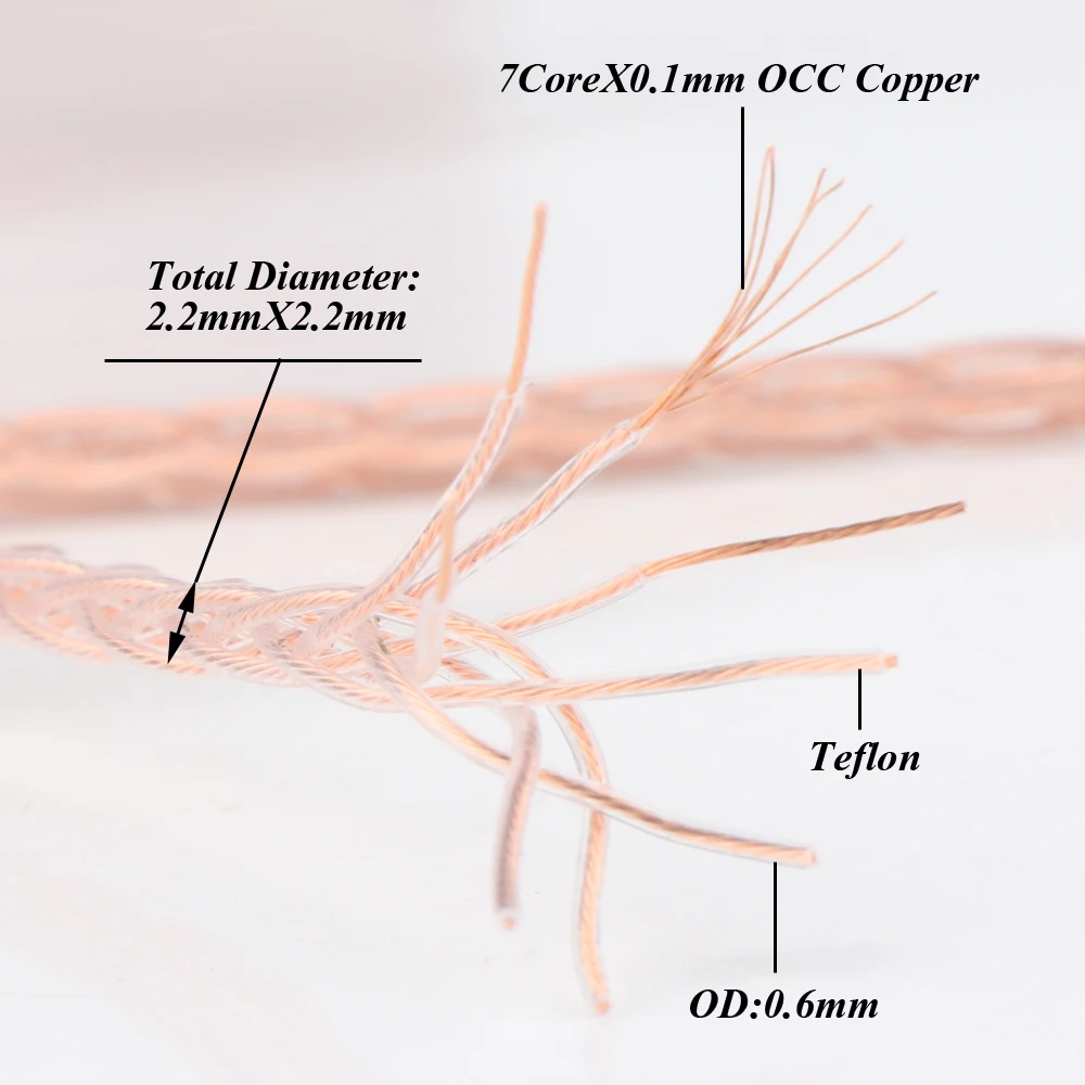 Обновленный медный провод для наушников 6N OCC аудио сделай сам Удлинительный