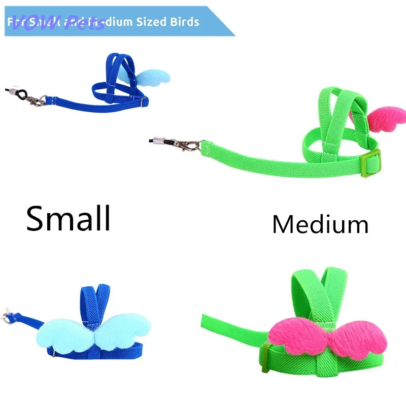 

VOW Pets Lovely Angel Wings Bird Rope Chest Sun Back Bird Traction Rope Out Training Rope Products Popular Cute For Birds 2021