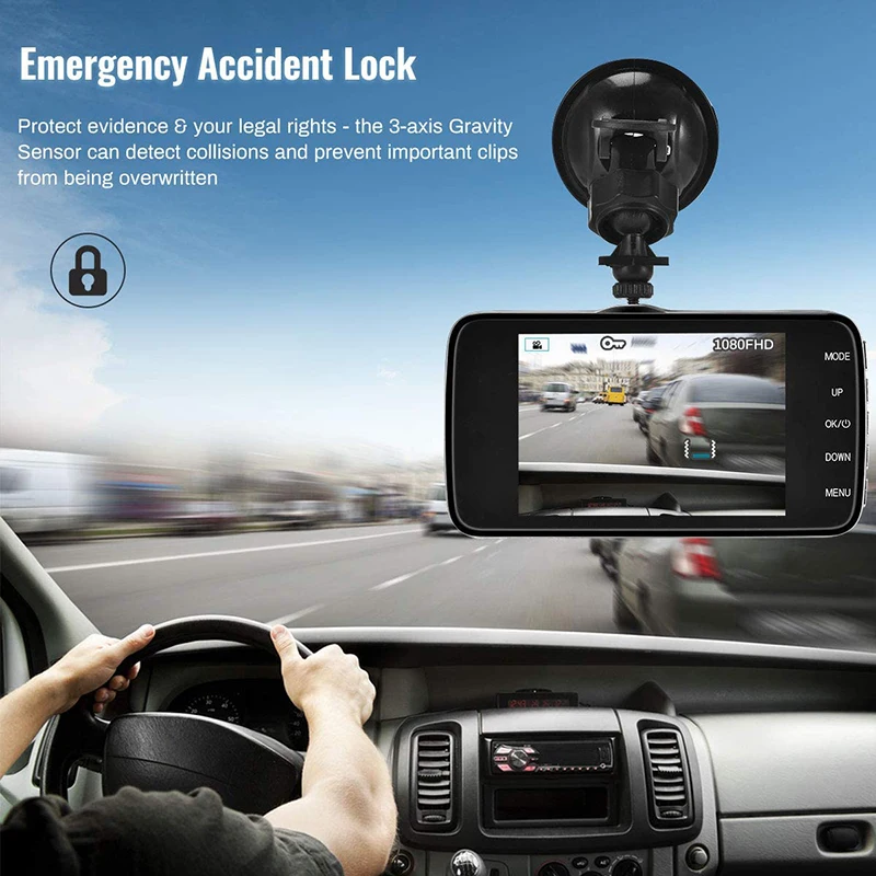 

Dash Cam Dual Lens Car DVR Camera Full HD 1080P 4" IPS Front+Rear Night Vision Video Recorder Parking Monitor Auto car camera