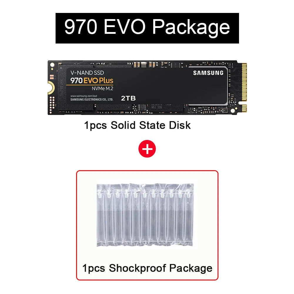 

SSD M.2 980 EVO Plus 1TB 250GB 500GB NVMe Internal Solid State Drive Hard Disk M2 2280 TLC PCIe Gen 3.0 x 4, NVMe 1.3