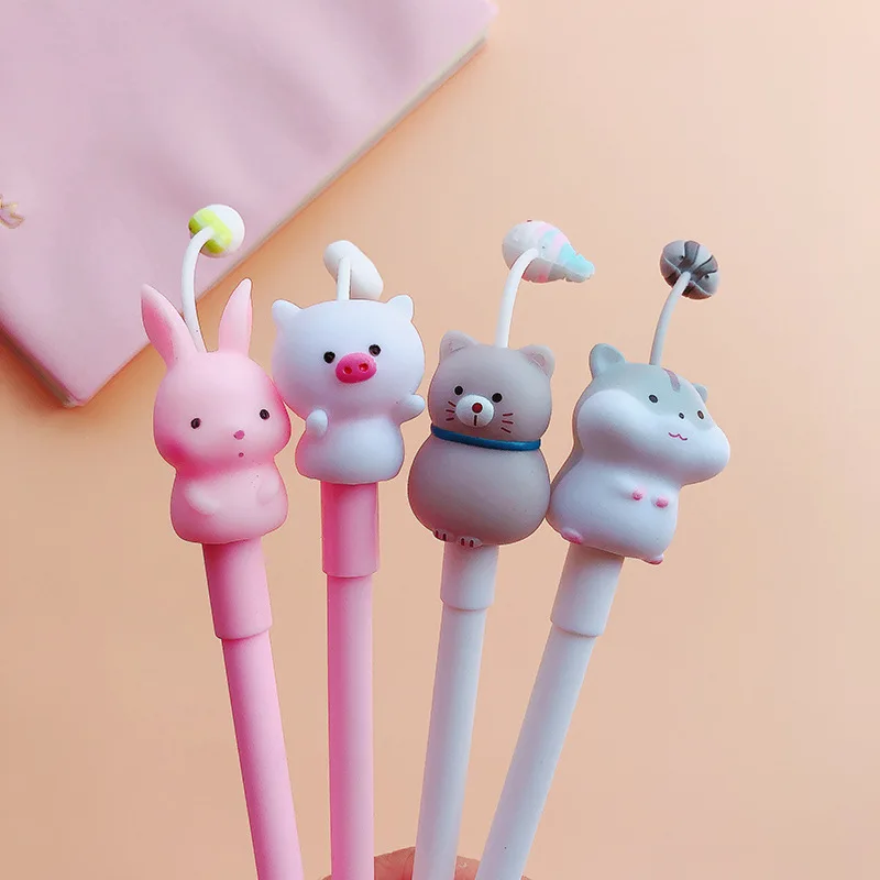 36 шт./лот Kawaii мягкая гелевая ручка для животных кошек кроликов хомяков перьевая