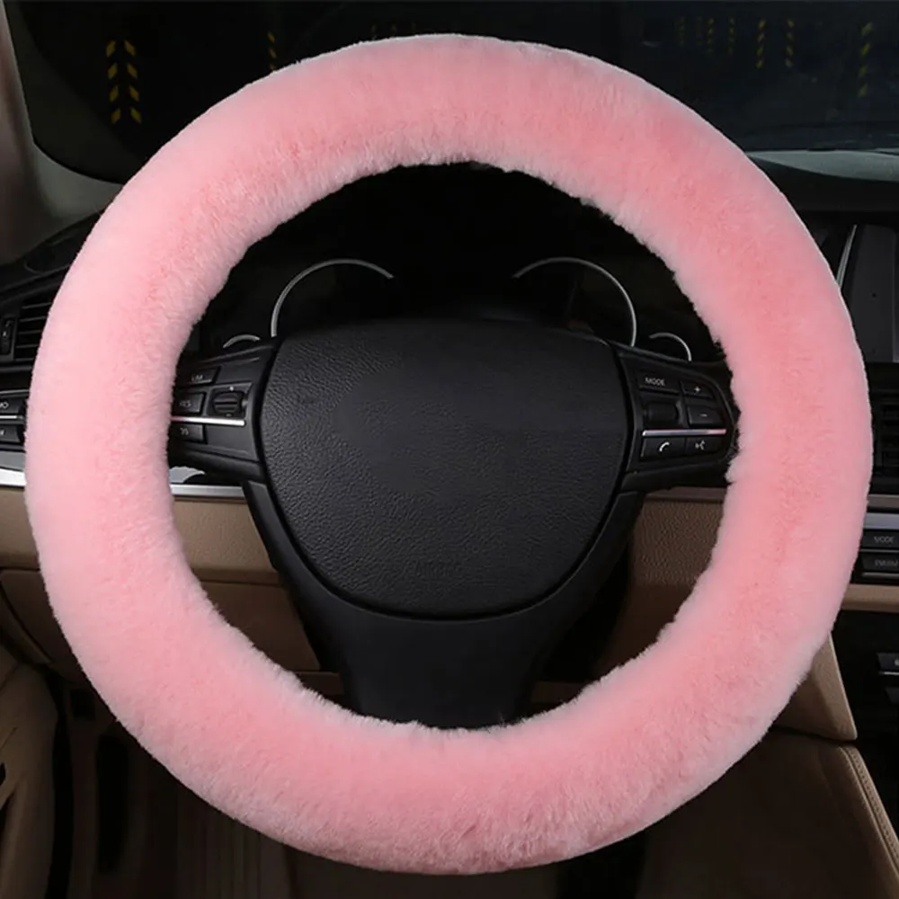 

Fluffy Steering Wheel Cover For Women Ladies Fuzzy Winter Warm Steering-wheel Plush Vehicle Wheel Cover Universal Fit 35cm-43cm
