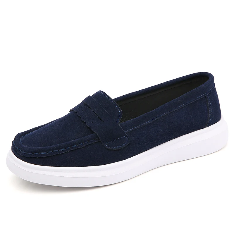 Мокасины EOFK женские на плоской подошве замшевые мягкие Модные Повседневные