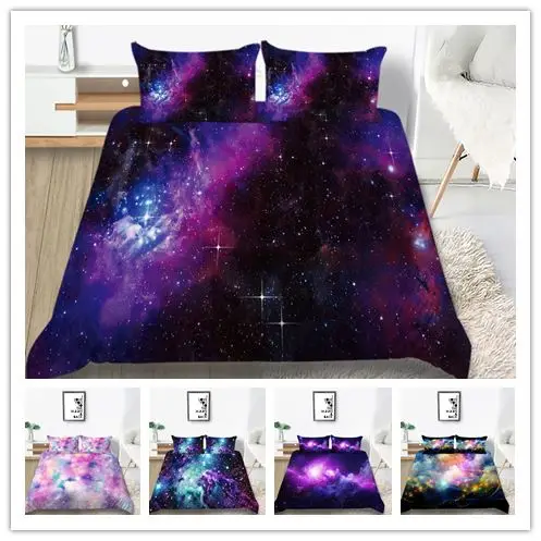 3D печатных постельное белье один двойной King Размеры мягкой пододеяльник набор 2/3