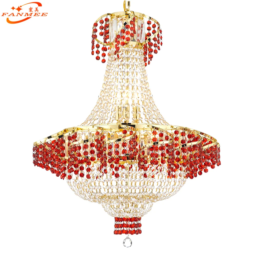 Современная Красная хрустальная люстра Красный Кристалл подвесной светильник ing