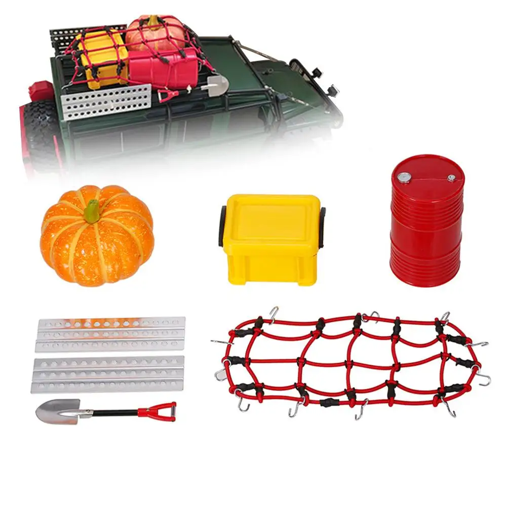 6 шт. миниатюрный чемодан стойка сетка масляный бак лопата украшение для 1/10 RC 4WD