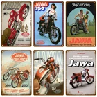 JAWA металлическая табличка для гаража, винтажный настенный плакат, винтажный Ретро-постер для комнаты, домашний промышленный подвесной декор, художественная Жестяная Табличка