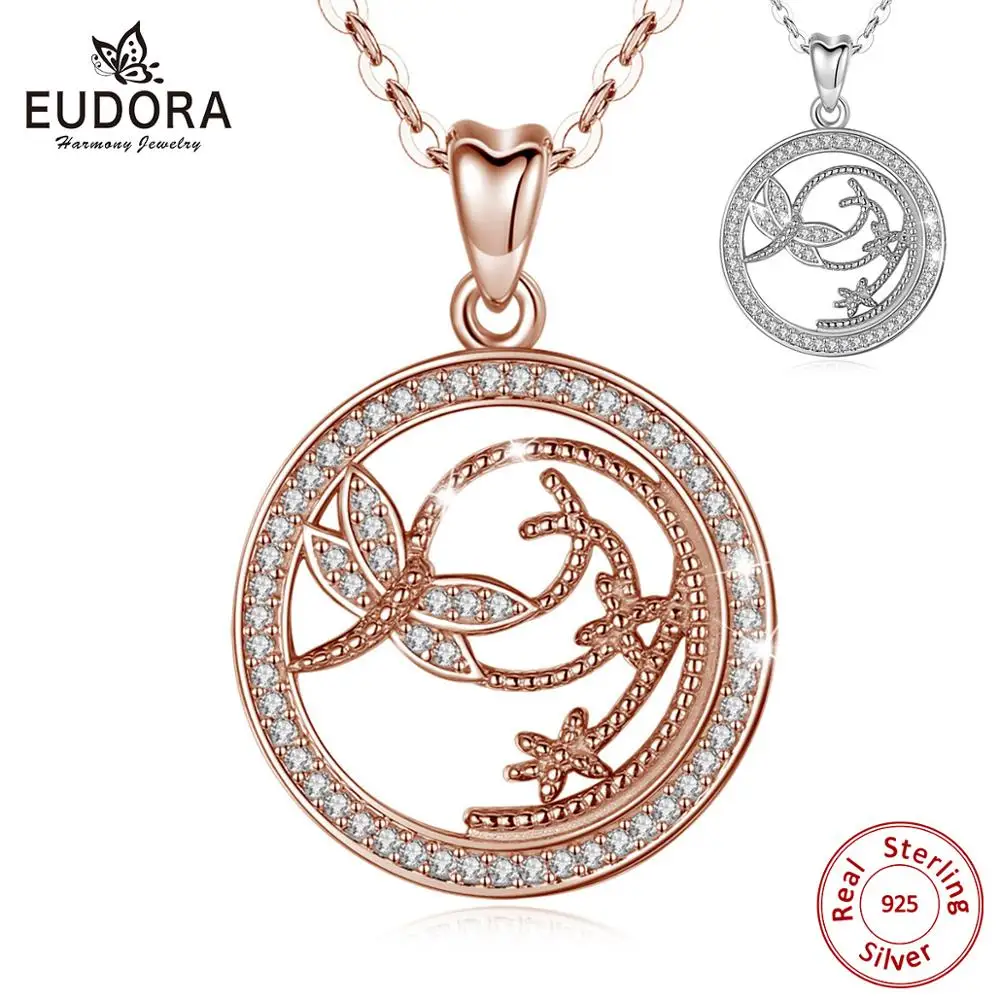 

Ожерелье женское из серебра 925 пробы с подвеской в виде летающей стрекозы