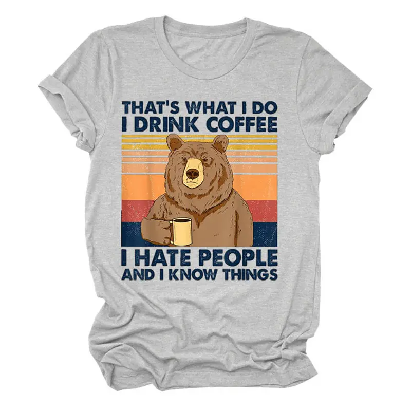 Женская летняя хипстерская футболка с вырезом лодочкой и надписью I DRINK COFFEE HATE