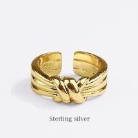 new rings for women weaving metal ring vintage geometric gold rings multilayer 925 sterling silver rings jewelry wholesale