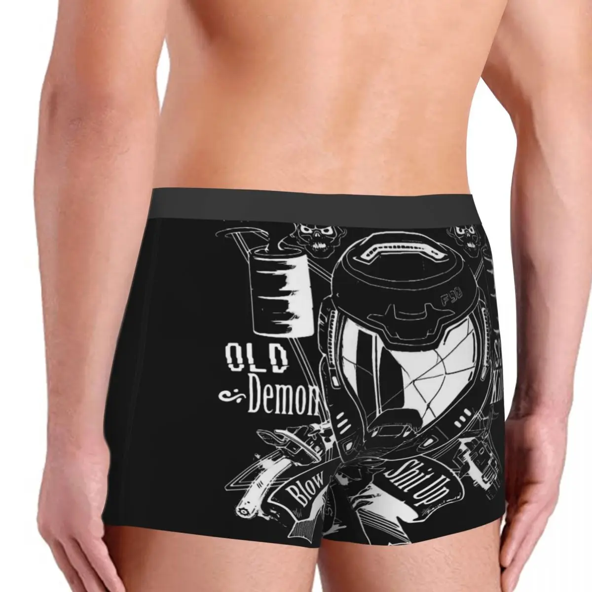 Трусы-боксеры мужские с демоном старая школа убийца демонов дом вечный игра