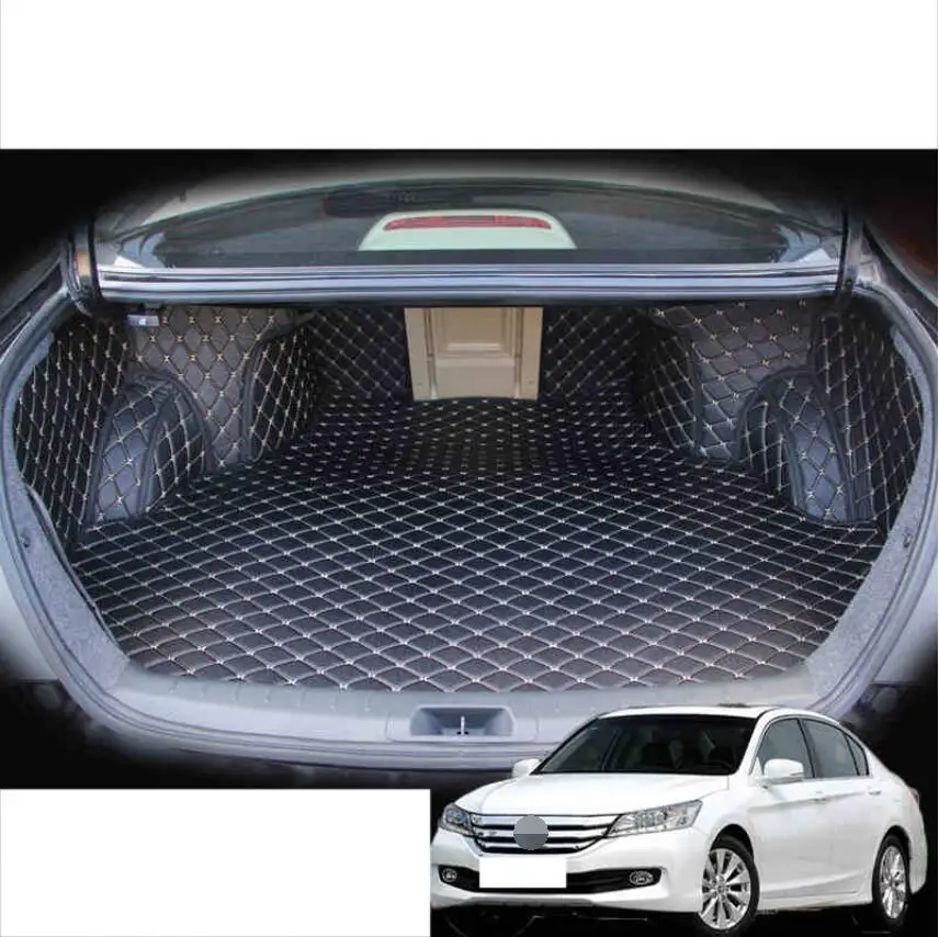 for Leather Fully Coverage Car Trunk Mat Cargo Liner for Honda Accord 2008 2009 2010 2011 2012 5d Rug Carpet Accessories