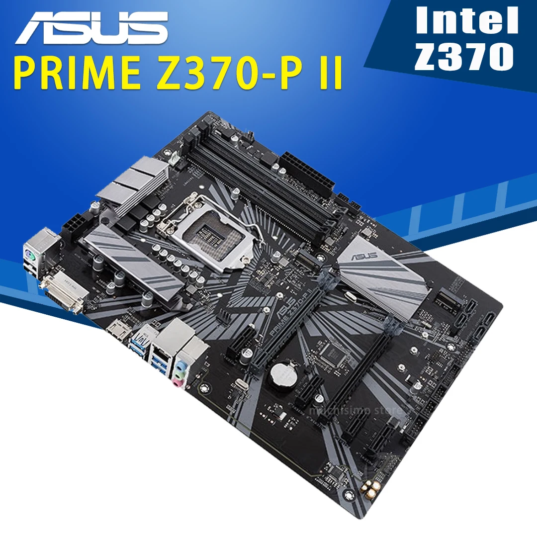 Preise LGA 1151 Asus PRIME Z370-P II Motherboard Unterstützung 8th 9th-Gen Core I7 I5 I3 CPU PCI-E 3,0 DDR4 64GB Desktop Intel Z370 Placa-Mãe