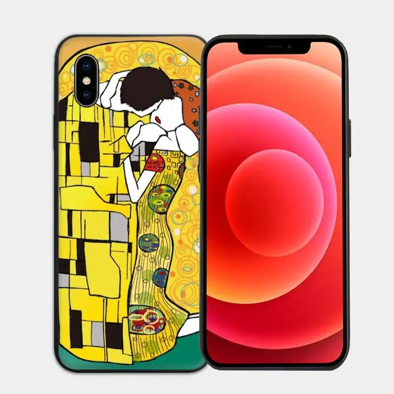 

Kiss by Gustav Klimt Phone Case for iphone 6s 7 8 plus xr xs 11 12pro max mini Cover Fundas Coque