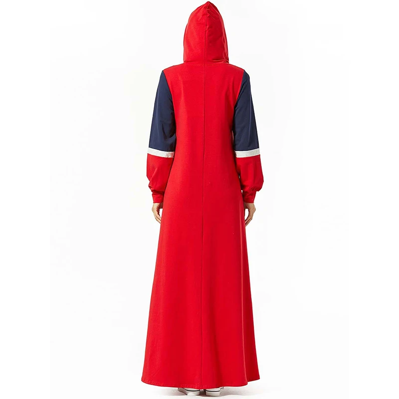 

New Muslim Dress Islamic Turkey Plus Size Women's Dubai Style Comfortable Sweater Stitching Have Pocket Arab Middle East Kimono