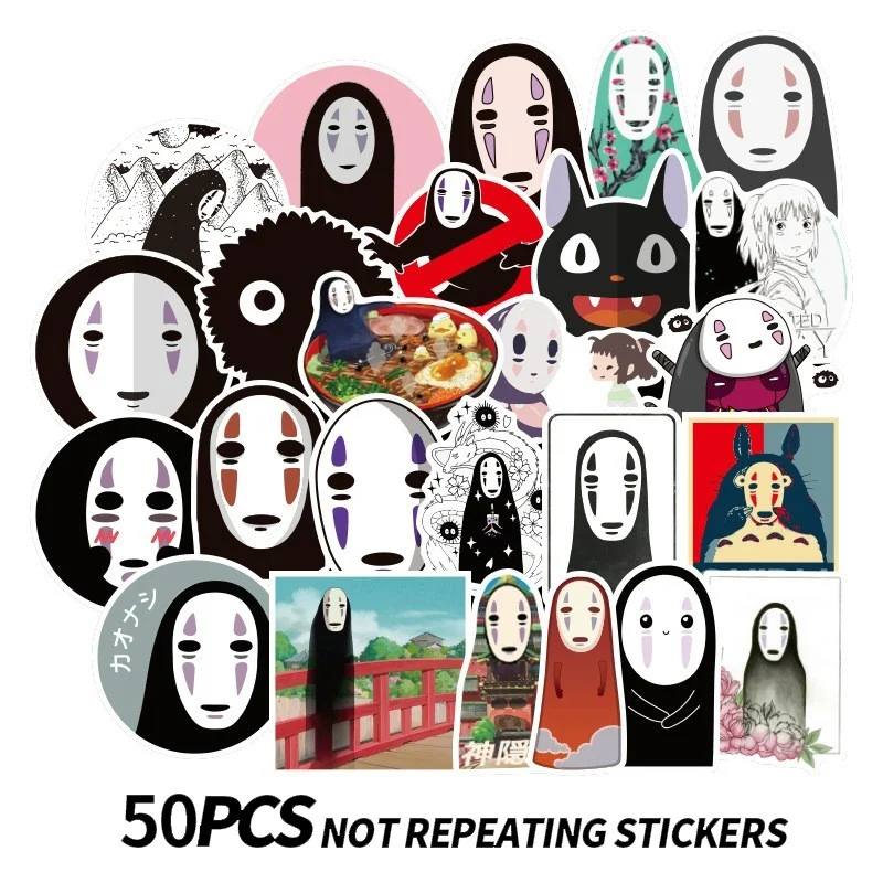 

12/50Pcs Japanese Anime Cartoon Faceless Man Stickers for Pad Phone Case Laptop Skateboard Helmet Bicycle Suitcase Sticker Toys