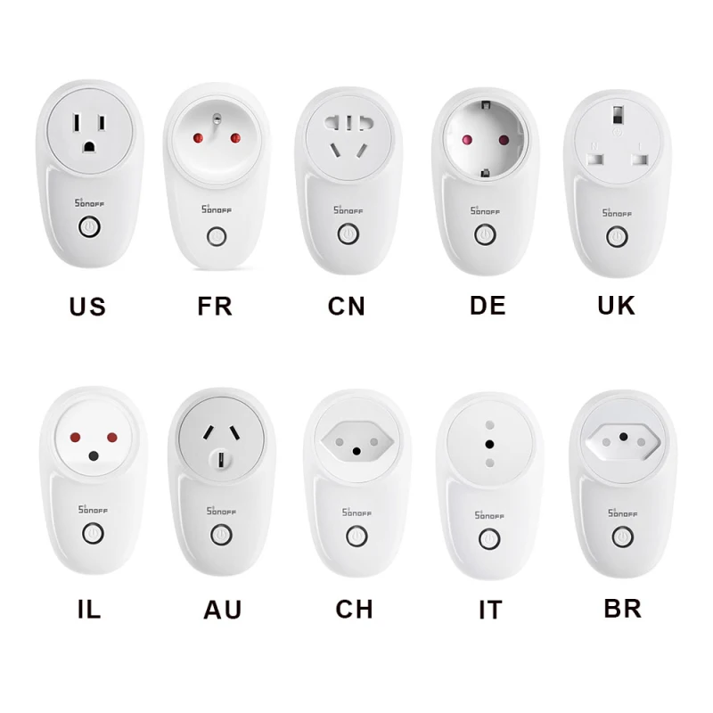 Интеллектуальный выключатель света Sonoff S26 Smart Plug 2 4G Wi Fi EU/US/UK/CN/AU приложение
