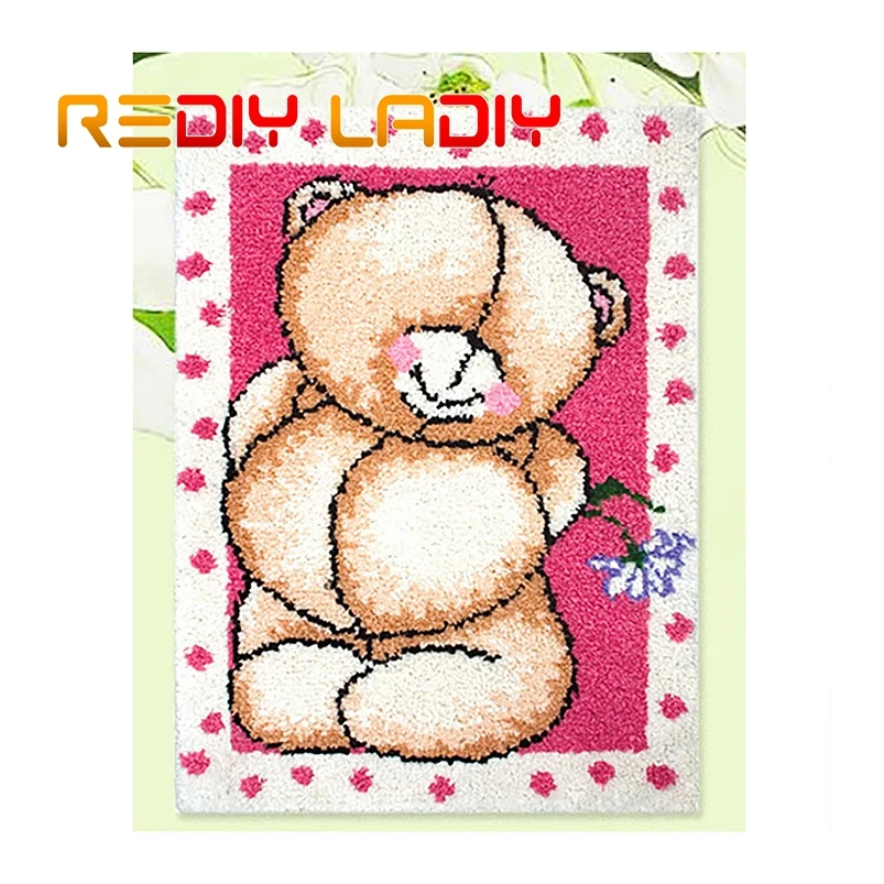 Набор крючков с застежкой ковер вязаный крючком Miss Bear акриловая пряжа печатный