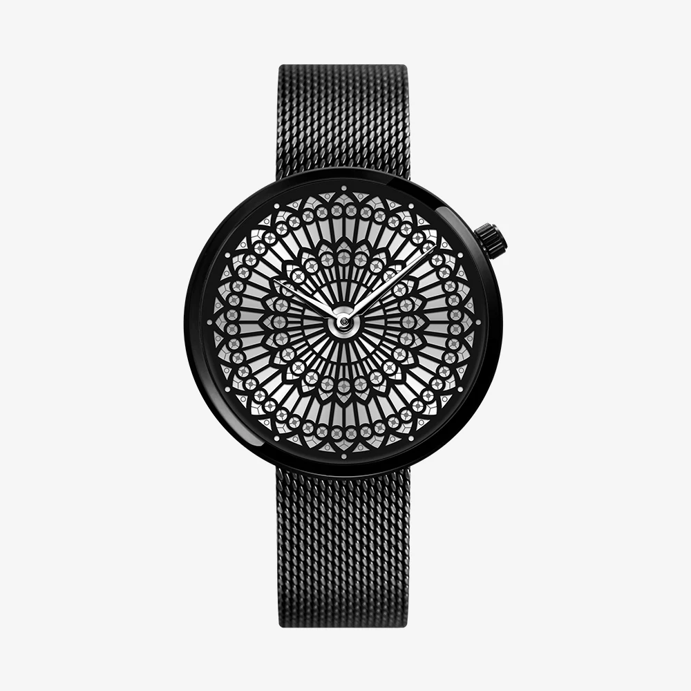 

Shengke Janela Grade Moda Quartzo Relógio de Aço Mostrador do Relógio Marca de Luxo Mulheres unicas Malha inimitagel Relógios