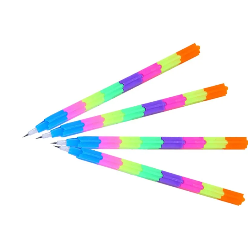 Красочные строительные блоки шитые карандаши креативные письменные и школьные