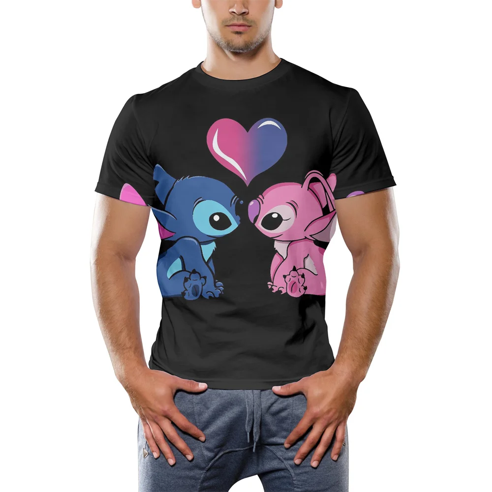 Лето 2021 детские футболки детская футболка с 3D принтом ститча Милая коротким