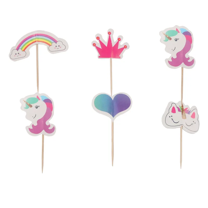 24 шт. в форме единорога фламинго торта кекса украшения для дня рождения | Дом и сад