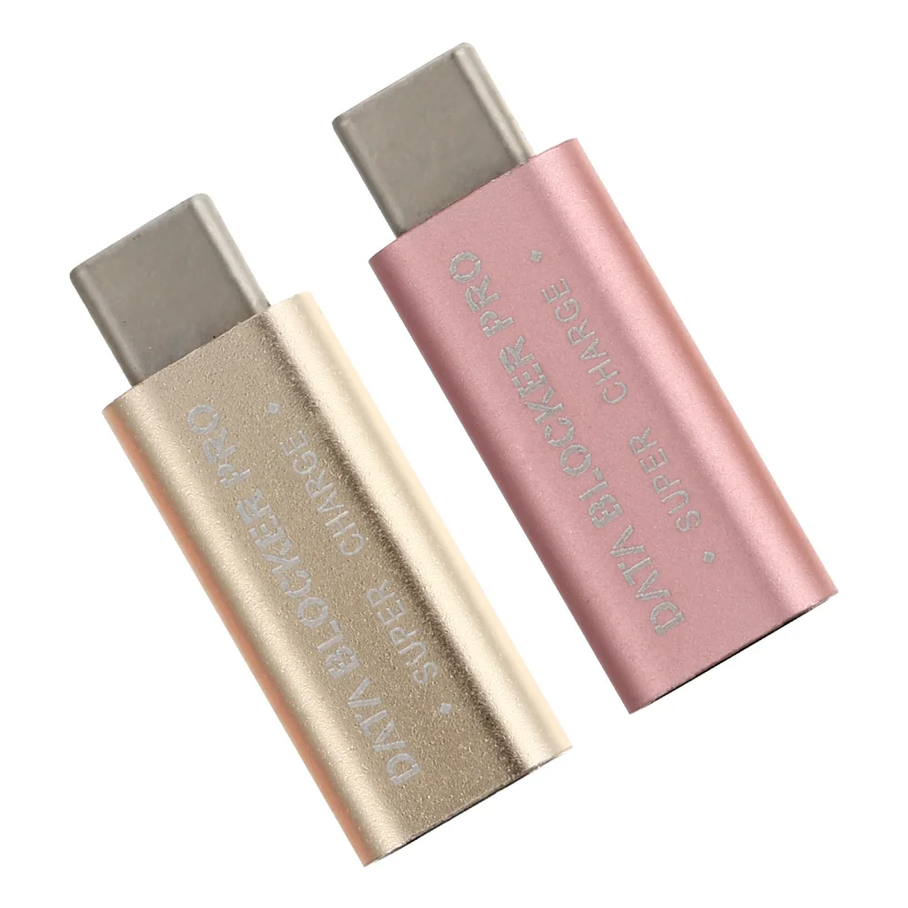

2 PCS USB-C Data Blocker Prevent Jacking Adapter Male to Female Adapter