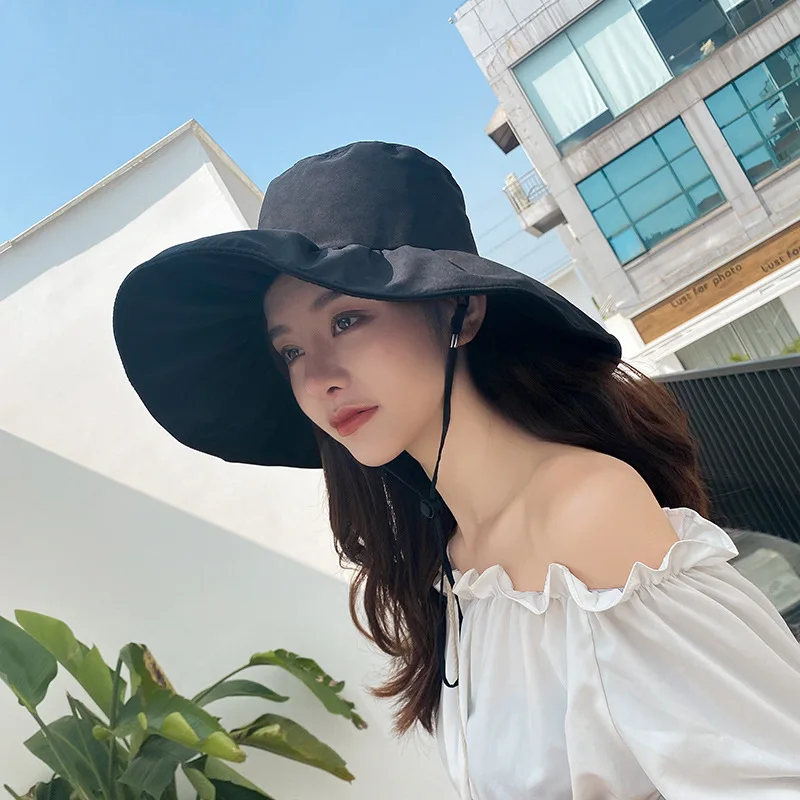 

Новый стиль Летние рыбацкие шляпы женские Твердые большие поля шляпы от солнца