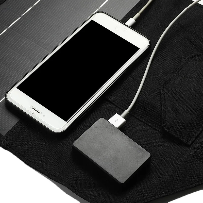 Jual 50W 12V Solar Panel Kit Dual USB Port Panel Surya Outdoor Tahan Air Folding Solar Panel Charger Untuk Mobil Baterai Ponsel Charger