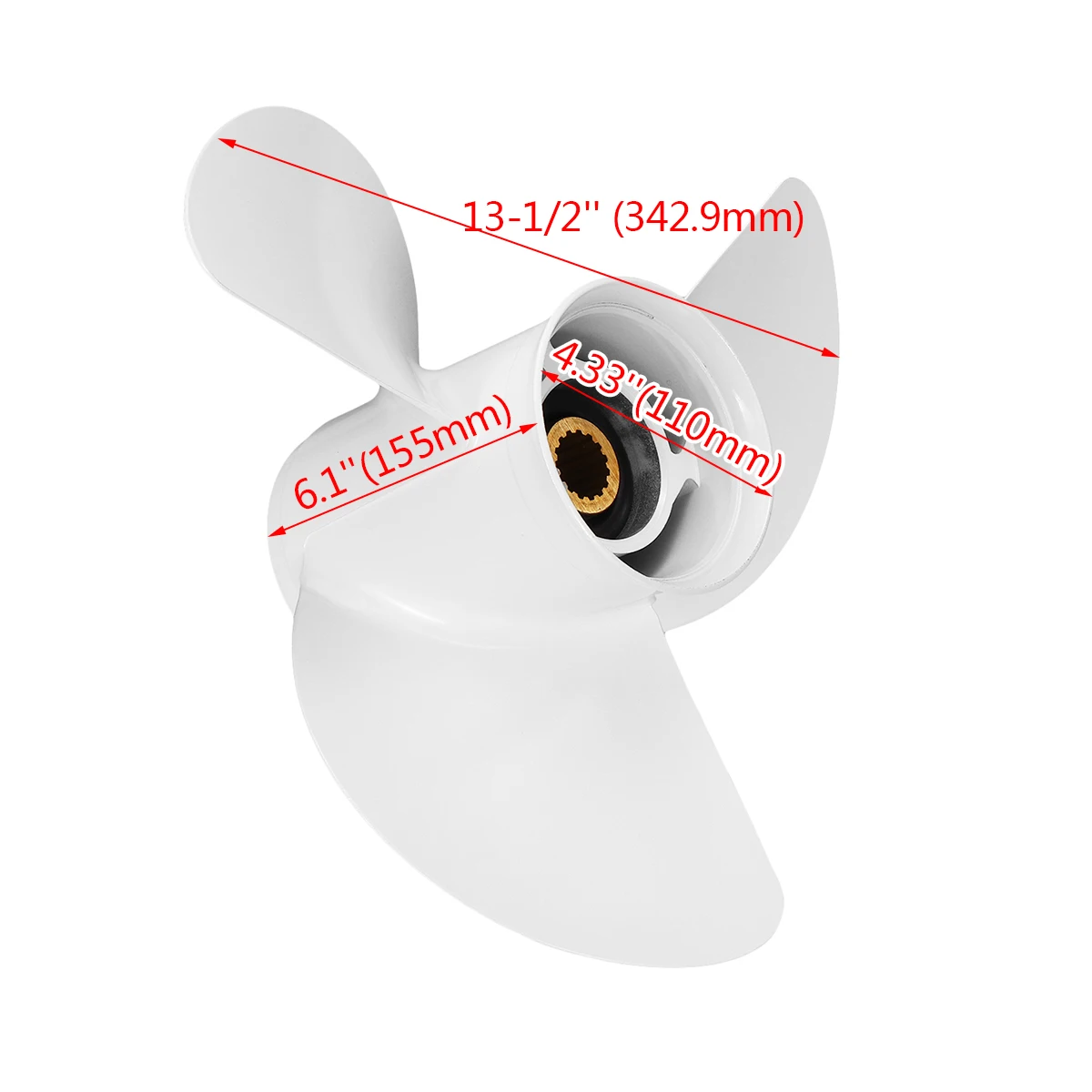 

6E5-45947-00-EL Marine Boat Outboard Propeller 13 1/2 x 15 Aluminum Alloy for Yamaha/Mariner 60-115HP Boards Accessory 3 Blades