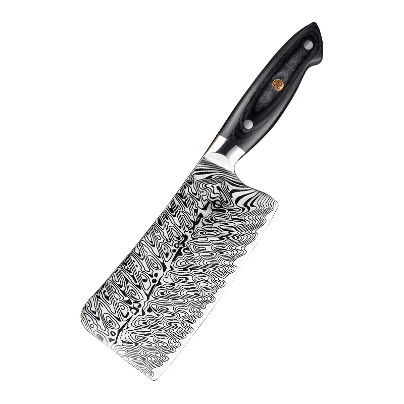 Острый нож из нержавеющей стали имитация Дамаска мясника китайский шеф повара