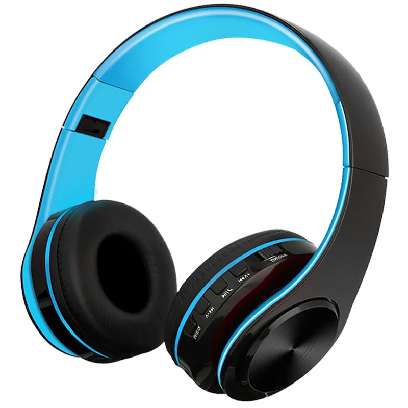 Blue Black Новинка B7 Bluetooth наушники беспроводные стерео наушники складные низкие басы гарнитура Регулируемые наушники с микрофоном/TF картой - Цвет: Blue Black