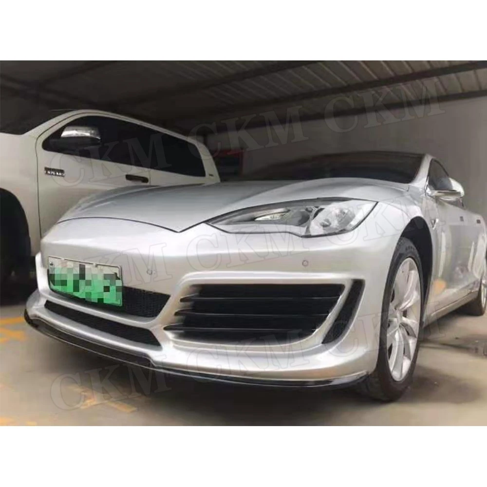 Комплекты кузова переднего бампера для Tesla Model S Sedan 2017 2018 2019 FRP неокрашенный бампер