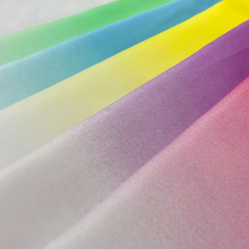 1*1 2 м тень чифон материал тона 100D шифон градиентная ткань плавное вечернее платье