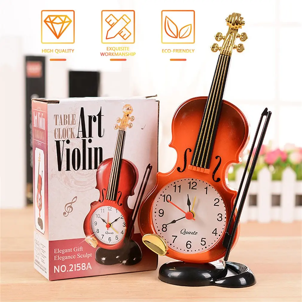 Новое поступление винтажные уникальные настольные часы с изображением скрипки