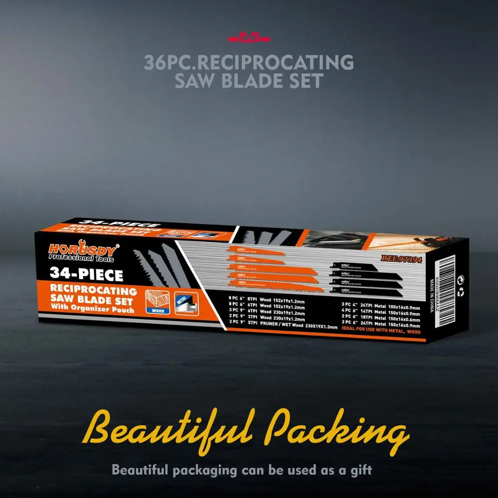 

2021-34-piece Reciprocating Saw Blade Set & Wood Pruning Reciprocating Saw Blades, Sawzall Saw Blades (New Reciprocatin