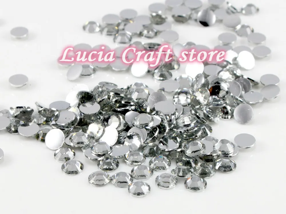 clear Lucia crafts, разноцветные, 5 мм, ss20, 500 шт, полимерные стразы с плоской задней частью, имитация, сделай сам, для мобильного телефона, для дизайна ногтей, F0704 - Цвет: clear