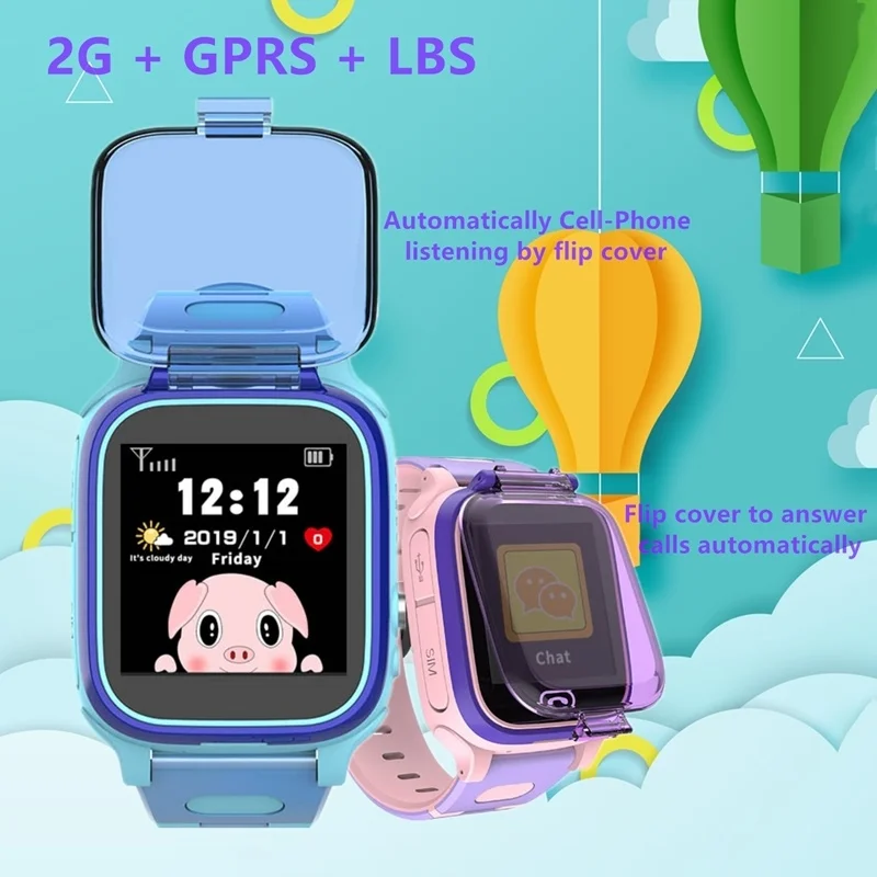 

M80 Waterproof for Kids GPRS+LBS Tracker SmartWatch SOS Call for Children Anti Lost Monitor Baby Wristwatch for Boy Girls