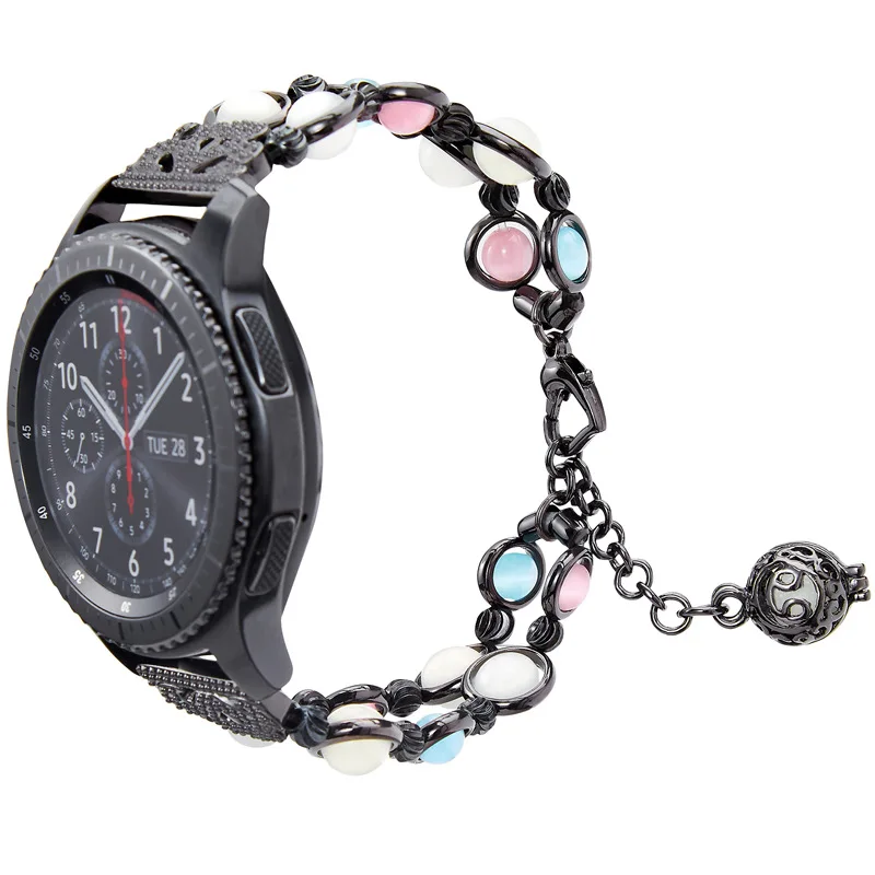 Браслет из светящегося Агата для Samsung Galaxy Watch 46 мм эластичный ремешок Gear S3 Frontier