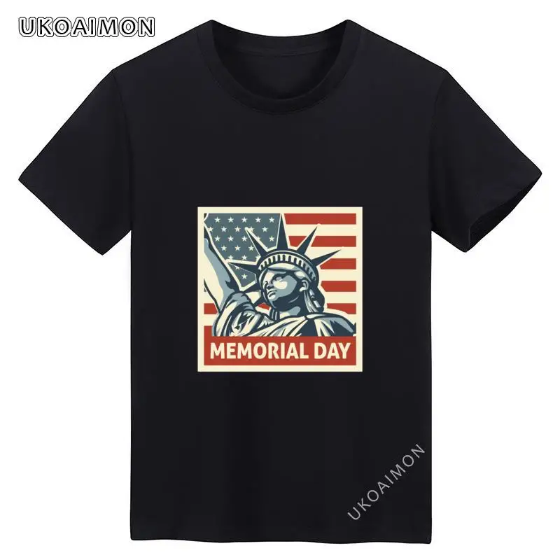 

New Coming Memorial Day Simple Style Plain T-Shirt Fitness Tight Unique TShirts 100% Cotton Europe T Shirts Youth Funny
