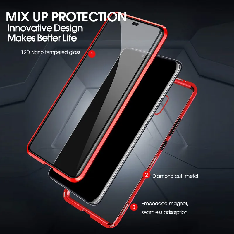 360 магнитный чехол на для huawei P20 lite Pro двойной передний задний Чехол из закаленного стекла для huawei P30 mate 20 Lite Pro прозрачный чехол на для Хуавей П20 П30 Мейт 20 Лайт про