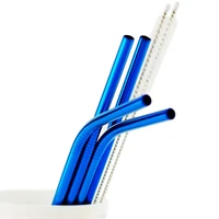 481624 pcs reusable metal straws 304 stainless steel straight bent drinking straws set for 30 oz cleaning brush drop shipping