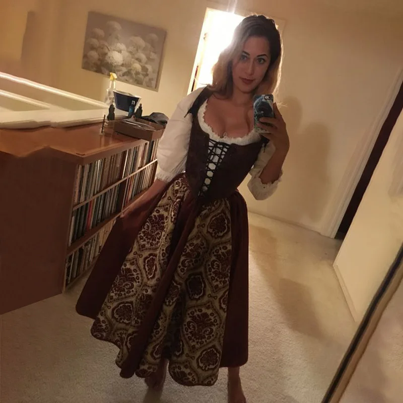 Средневековый Ренессанс королевская принцесса костюм Wench Faire лиф корсет Верхняя