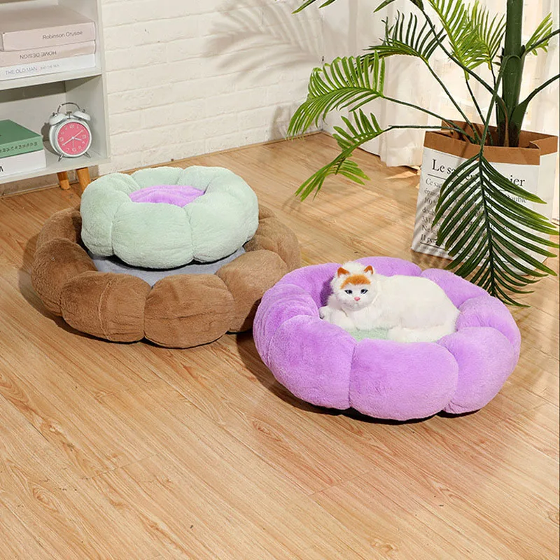 

Warm Dog Bed Winter Cat Mat Pet Blanket Breathable Travel Large Dog Bed Sofa Potable Cat Sleep Sofa Flower Style Puppy Products